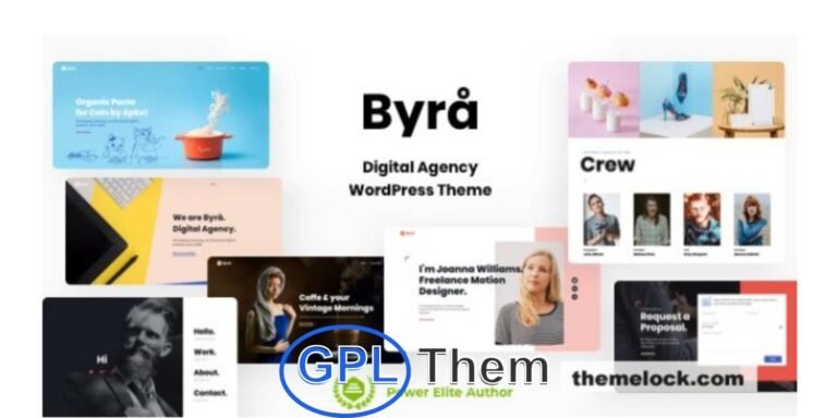 Byra – Minimal Portfolio WordPress Theme for Creative Agencies Byra is a clean and modern WordPress theme designed for creative agencies, digital studios, freelancers, and professionals looking to showcase their portfolio with style.