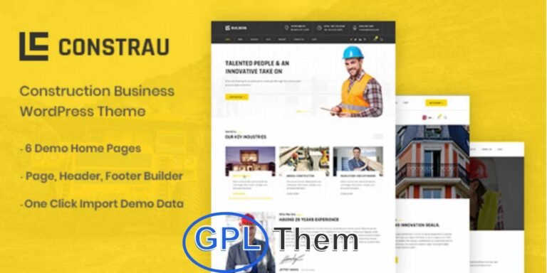 Constrau – Construction, Architecture & Business WordPress Theme Constrau is a modern and professional WordPress theme designed specifically for construction companies, architectural firms, engineering businesses, and corporate consultants.