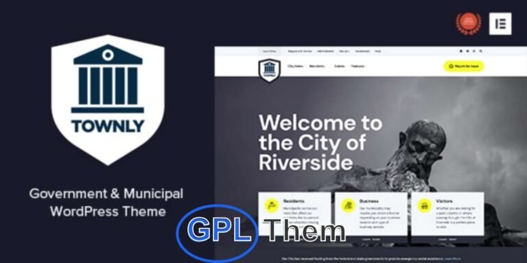 Townly – Government & Municipality WordPress Theme Townly is a clean, modern, and fully responsive WordPress theme crafted specifically for local governments, municipal offices, small towns, and community websites.