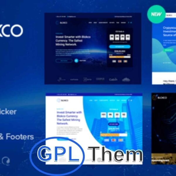 Blokco – Cryptocurrency & ICO WordPress Theme Blokco is a modern, feature-packed WordPress theme crafted specifically for cryptocurrency, blockchain startups, ICO landing pages, and financial technology businesses.