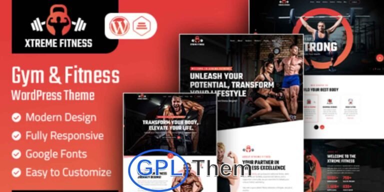 Xtreme Fitness – Gym & Fitness WordPress Theme Xtreme Fitness is a powerful and modern WordPress theme built specifically for gyms, fitness centers, personal trainers, and health clubs. Designed to captivate fitness enthusiasts, it features customizable class schedules, detailed trainer profiles, and service showcases.