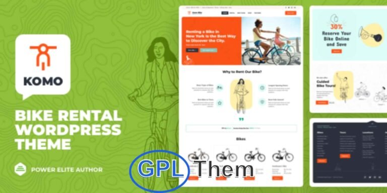 Komo – Bike Rental & Outdoor Adventure WordPress Theme Komo is a modern and user-friendly WordPress theme designed specifically for bike rental shops, cycling tours, and outdoor adventure businesses. Whether you're offering bicycle rentals, guided tours, or outdoor gear, Komo provides a clean and engaging design to showcase your services.
