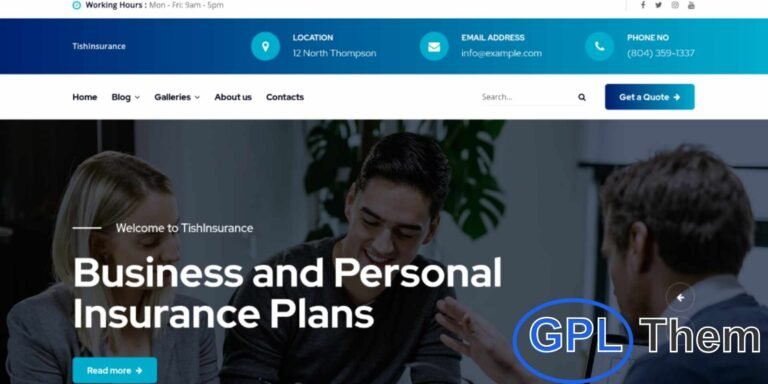 TishInsurance – Insurance Agency WordPress Theme TishInsurance is a modern and feature-rich WordPress theme designed specifically for insurance companies, brokers, and financial service providers. With a clean and professional layout, TishInsurance makes it easy to build trust and connect with clients online.