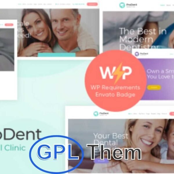 ProDent – Dental & Medical WordPress Theme with Elementor + RTL Support ProDent is a modern, responsive, and feature-rich WordPress theme built for dental clinics, doctors, and healthcare professionals. Designed to meet the needs of hospitals, private clinics, dental practices, and medical institutions, this theme offers a powerful platform for creating a professional online presence.