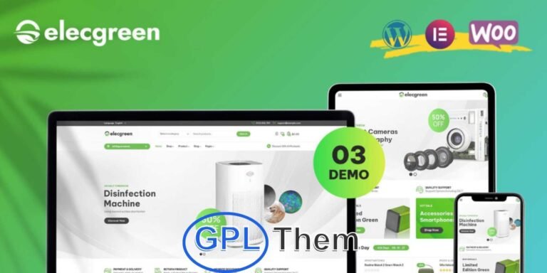 Elecgreen – Multipurpose Electronics WooCommerce WordPress Theme Elecgreen is a modern and versatile WooCommerce theme designed specifically for electronics, gadgets, and tech-related online stores. With the rapid growth of digital devices and online shopping, Elecgreen helps you stay ahead by offering a sleek, professional, and fully responsive eCommerce experience.
