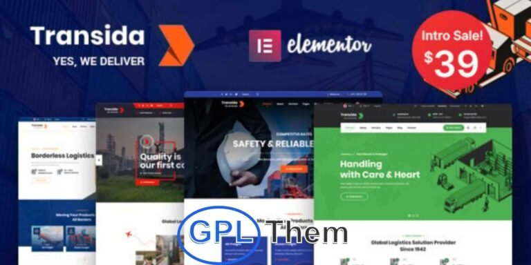 Transida – Logistics & Transportation WordPress Theme Transida is a powerful and modern Logistics WordPress Theme built with Elementor Page Builder, designed specifically for transportation, trucking, freight, and warehousing businesses.