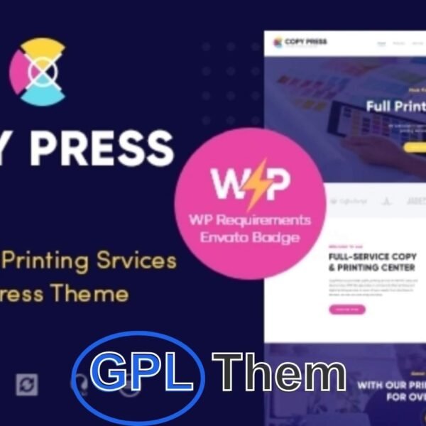 CopyPress – Printing & Typography Services WordPress Theme CopyPress is a modern and stylish WordPress theme crafted for printing services, copy centers, and type design studios.