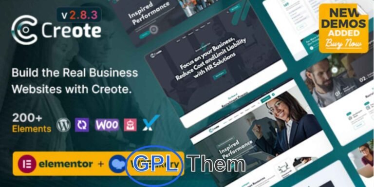 Creote – Business & Consulting WordPress Theme for Finance, Tech, and Startups Creote is a modern and professional WordPress theme tailored for consulting firms, startups, financial advisors, investment companies, law firms, insurance agencies, and tech or software development businesses.