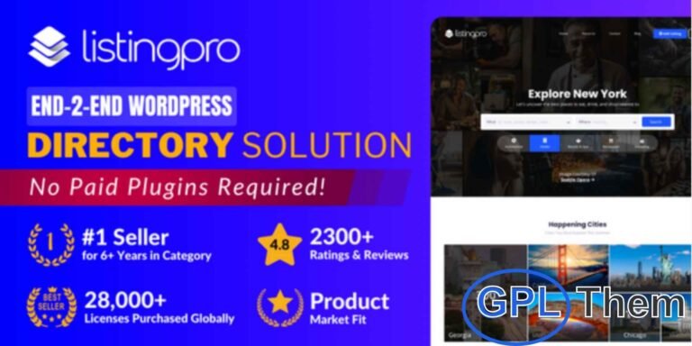 Directoria – Lightweight & Modern Directory WordPress Theme Directoria is a clean, fast, and user-friendly WordPress theme built specifically for directory and listing websites. Powered by the Directorist plugin, this theme delivers exceptional page loading speed and performance—no coding knowledge required.