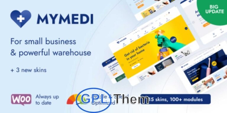 MyMedi – Multipurpose Medical & eCommerce WooCommerce WordPress Theme MyMedi is a fully responsive WooCommerce WordPress theme tailored for online medical shops, pharmacies, and health-related eCommerce websites. Built with flexibility in mind, MyMedi comes with a wide variety of pre-designed homepage and product page layouts, making customization quick and effortless.