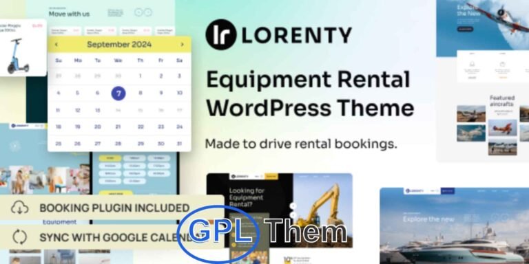 Lorenty – Equipment Rental WordPress Theme for Bikes, Boats & More Lorenty is a powerful and flexible WordPress theme tailored for equipment rental businesses, ideal for those offering bike rentals, boat rentals, party supplies, tools, or heavy machinery. With its clean design and industry-focused features, Lorenty helps you effortlessly display your rental inventory, manage bookings, and attract more customers.