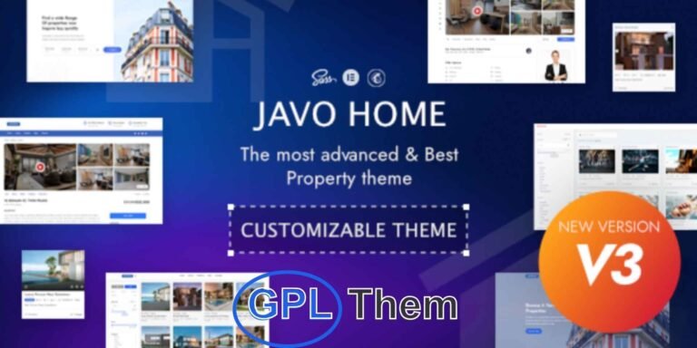 Javo Home – Real Estate & Property WordPress Theme Javo Home is a powerful and fully responsive WordPress theme designed specifically for real estate agencies, property listings, and realtors. Built with retina-ready visuals and Bootstrap compatibility, this theme offers a sleek, modern design combined with advanced functionality.
