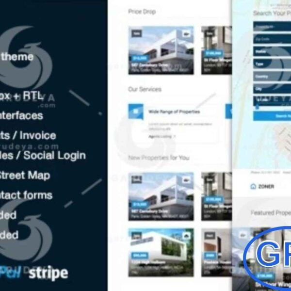 Zoner – Real Estate WordPress Theme Zoner is a modern and feature-rich WordPress theme tailored for real estate professionals, agencies, and property listing platforms. Designed with a unique blend of style and functionality, Zoner is perfect for real estate agents looking to build personal, regional, or global real estate websites with ease.