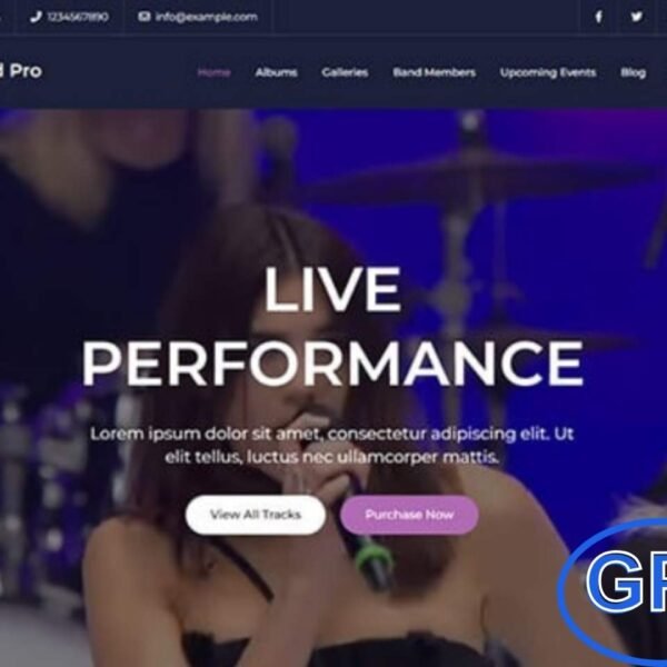 Noble Band Pro – Elementor Music WordPress Theme for Bands, Artists & Musicians Noble Band Pro is a powerful and visually engaging WordPress theme built with Elementor Website Builder, perfect for music bands, solo artists, music producers, and entertainment websites.