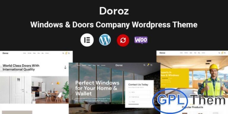 Doroz – Premium WordPress Theme for Windows & Doors Businesses Doroz is a high-quality, modern WordPress theme designed specifically for window and door manufacturers, installers, and related home improvement businesses. Built with creativity and functionality in mind, Doroz helps you establish a professional online presence to grow your business effortlessly.
