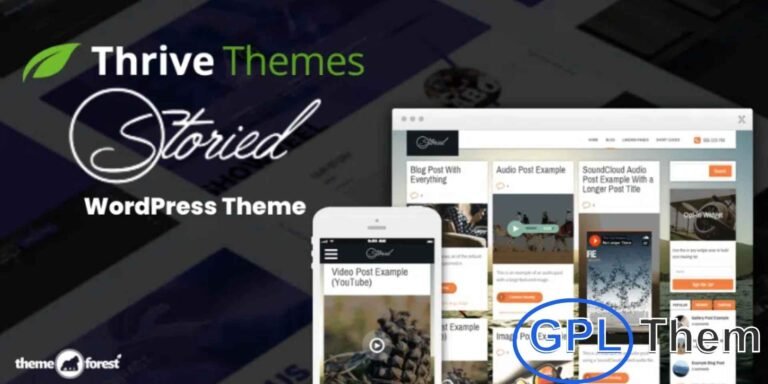 Storied by Thrive Themes – Blogging & Storytelling WordPress Theme Storied by Thrive Themes is a powerful WordPress theme crafted for bloggers, writers, and content creators who build their brand through storytelling. Whether you publish text, video, audio, or image-rich content, Storied supports all media formats to help you connect deeply with your audience.