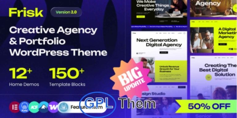 Frisk – Creative Agency & Portfolio WordPress Theme Frisk is a modern and stylish WordPress theme tailored for creative agencies, freelancers, and portfolio-based websites. Whether you're a photographer, graphic designer, illustrator, or digital artist, Frisk offers a professional and visually appealing platform to showcase your work and attract new clients.