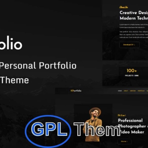 KPortfolio – Personal Portfolio WordPress Theme for Creatives KPortfolio is a modern and professional Personal Portfolio WordPress Theme, perfect for designers, photographers, web developers, freelancers, and other creative professionals. Crafted by expert developers, this theme is built with the latest web technologies and is powered by the robust Bootstrap framework.