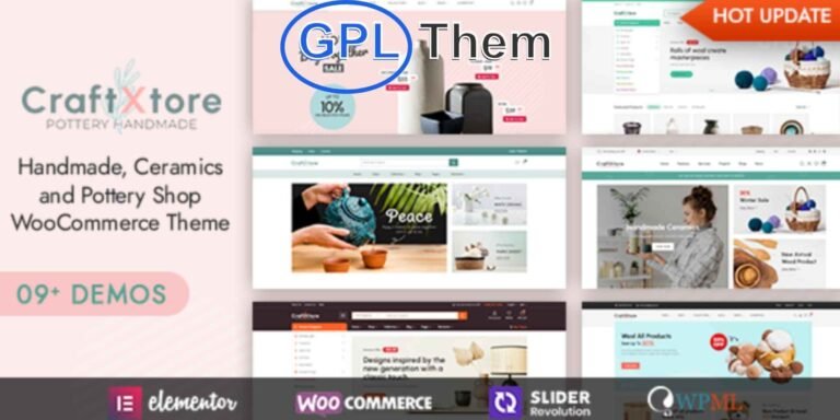 CraftXtore – Handmade Ceramics & Pottery WooCommerce Theme CraftXtore is a beautifully designed WooCommerce WordPress theme tailored for handmade crafts, pottery, ceramics, and home décor stores. Perfect for artisans and crafters, this theme helps you build an elegant and professional online storefront that highlights your unique, handcrafted products.