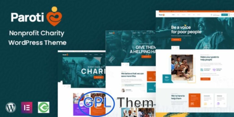 Paroti – Nonprofit Charity & Fundraising WordPress Theme Paroti is a modern, clean, and highly responsive WordPress theme designed specifically for nonprofit organizations, charities, fundraising campaigns, NGOs, and donation platforms.