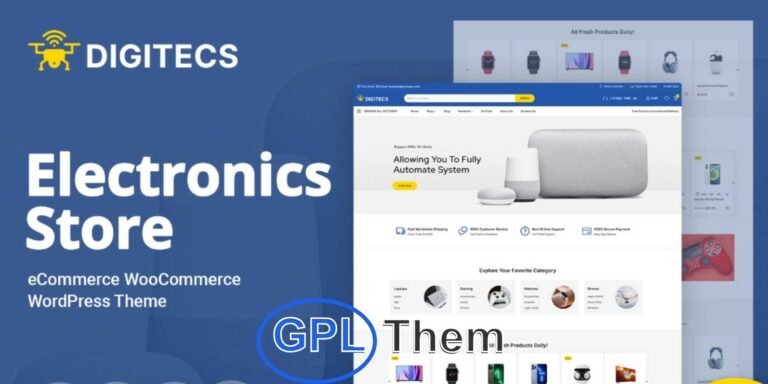 Digitecs – Electronics & Mobile Gadgets WooCommerce Theme Digitecs is a modern and powerful WooCommerce WordPress theme designed for online stores specializing in electronics, mobile devices, tech accessories, and high-tech gadgets.