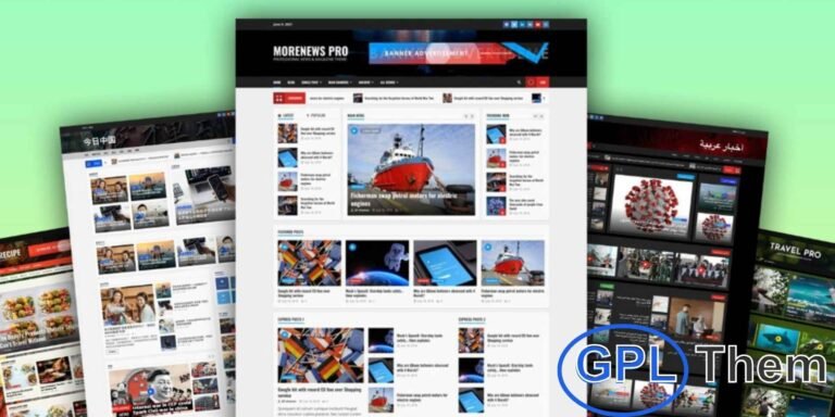 MoreNews Pro – Premium WordPress Theme for News, Blog & Magazine Sites MoreNews Pro is a powerful and fully responsive WordPress theme tailored for online newspapers, news portals, blogs, magazines, and editorial websites. Featuring a library of pre-built demo sites, this theme allows you to launch a professional-looking news or magazine site within minutes using simple one-click import functionality.