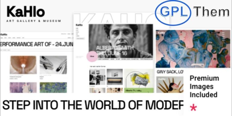 Kahlo – Art Gallery, Museum & Exhibition WordPress Theme Kahlo is a refined and contemporary WordPress theme designed for art galleries, museums, exhibitions, artists, and creative portfolios. With elegant design and fully responsive layouts, Kahlo offers a perfect digital space to showcase modern art collections, performance art, and curated exhibitions.