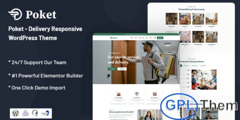Poket – Delivery & Logistics Responsive WordPress Theme Poket is a modern and fully responsive WordPress theme specially crafted for delivery services, transport companies, logistics businesses, courier firms, and packaging services. With a sleek, professional design and user-friendly interface, Poket helps you create a strong online presence effortlessly.