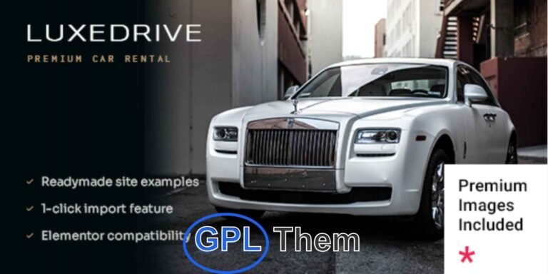 LuxeDrive – Premium WordPress Theme for Limousine & Car Rental Services Drive your business forward with LuxeDrive, a sleek and modern WordPress theme tailored for limousine services, car rentals, taxi bookings, airport transfers, and vehicle hire companies. Built with full Elementor and WooCommerce compatibility, LuxeDrive makes it easy to create a high-converting, professional website without any coding.