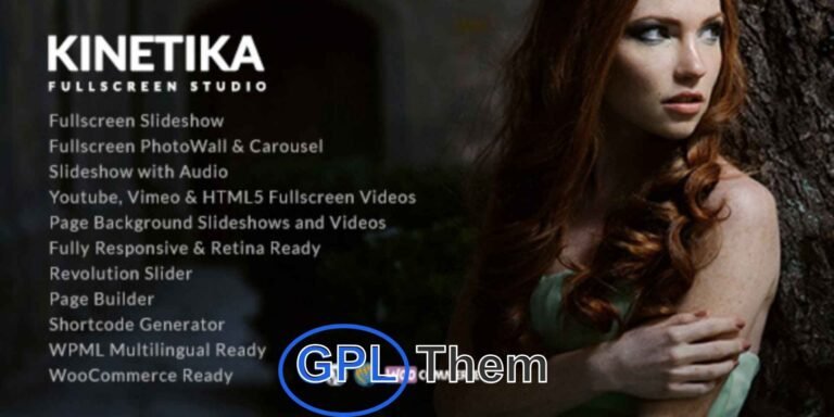 Kinetika – Fullscreen Photography WordPress Theme Kinetika is a stunning fullscreen WordPress theme designed specifically for photographers, creative professionals, and visual artists. With WooCommerce support and built-in features like event posts, client photo proofing galleries, and versatile portfolio showcases, Kinetika empowers you to create a powerful and immersive online photography portfolio.