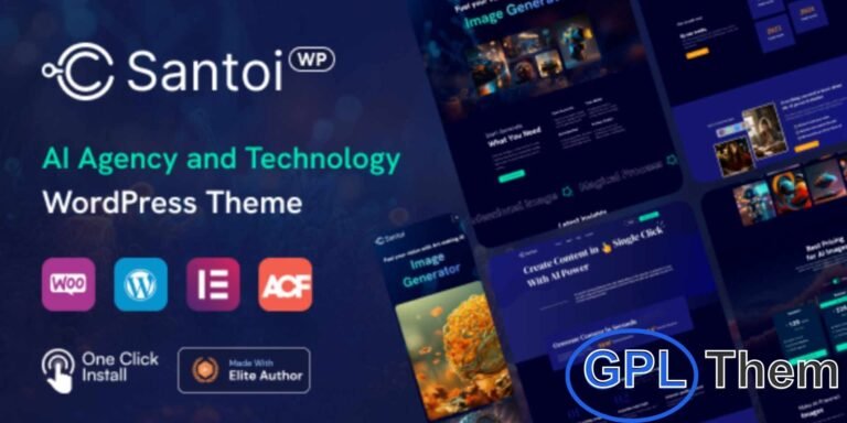 Santoi – AI Agency & Technology WordPress Theme Santoi is a cutting-edge WordPress theme designed specifically for AI startups, tech companies, and digital innovation agencies. Whether you're launching new AI projects or promoting technology services, Santoi offers everything you need to build a professional, results-driven online presence.