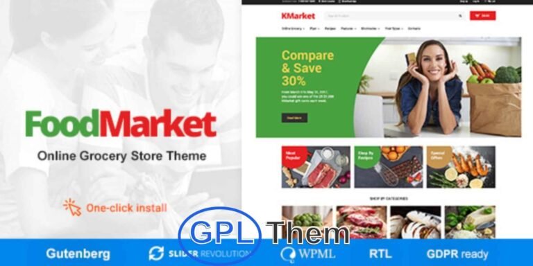 Food Market – Grocery & Organic Food Store WordPress Theme Food Market is a premium WordPress theme specifically designed for grocery stores, organic food markets, farm produce shops, and food delivery businesses. Packed with a fully integrated WooCommerce solution, this theme makes it easy to launch a professional online food store.