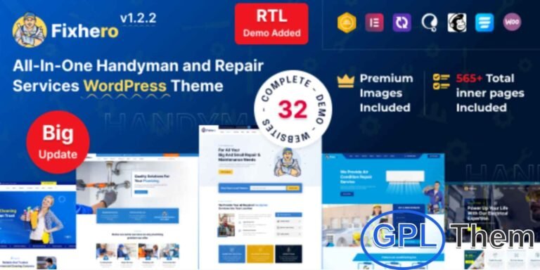 Fixhero – Handyman & Home Repair Services WordPress Theme Fixhero is a professionally designed WordPress theme built specifically for handyman, maintenance, and repair service businesses. Whether you offer plumbing, electrical work, carpentry, or general home repairs, Fixhero helps you showcase your services with clarity and professionalism.