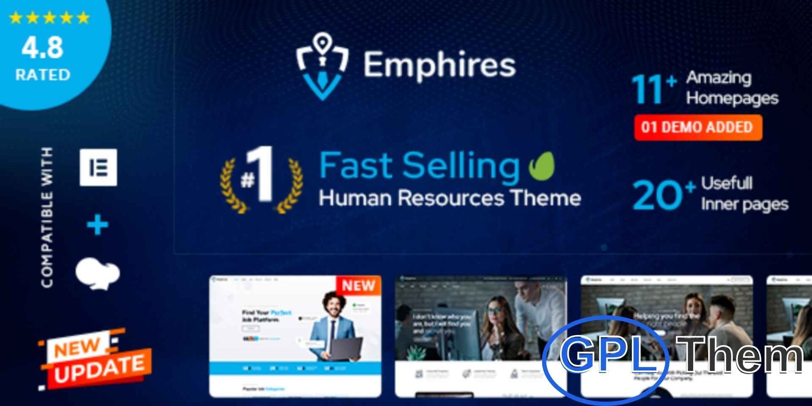 Emphires – Human Resources & Recruiting Theme Emphires – Human Resources & Recruitment WordPress Theme Emphires is a modern and fully responsive WordPress theme designed specifically for HR agencies, recruitment firms, staffing services, and talent acquisition platforms. With powerful customization options and an intuitive interface, Emphires allows you to launch a professional recruitment website—no coding required.