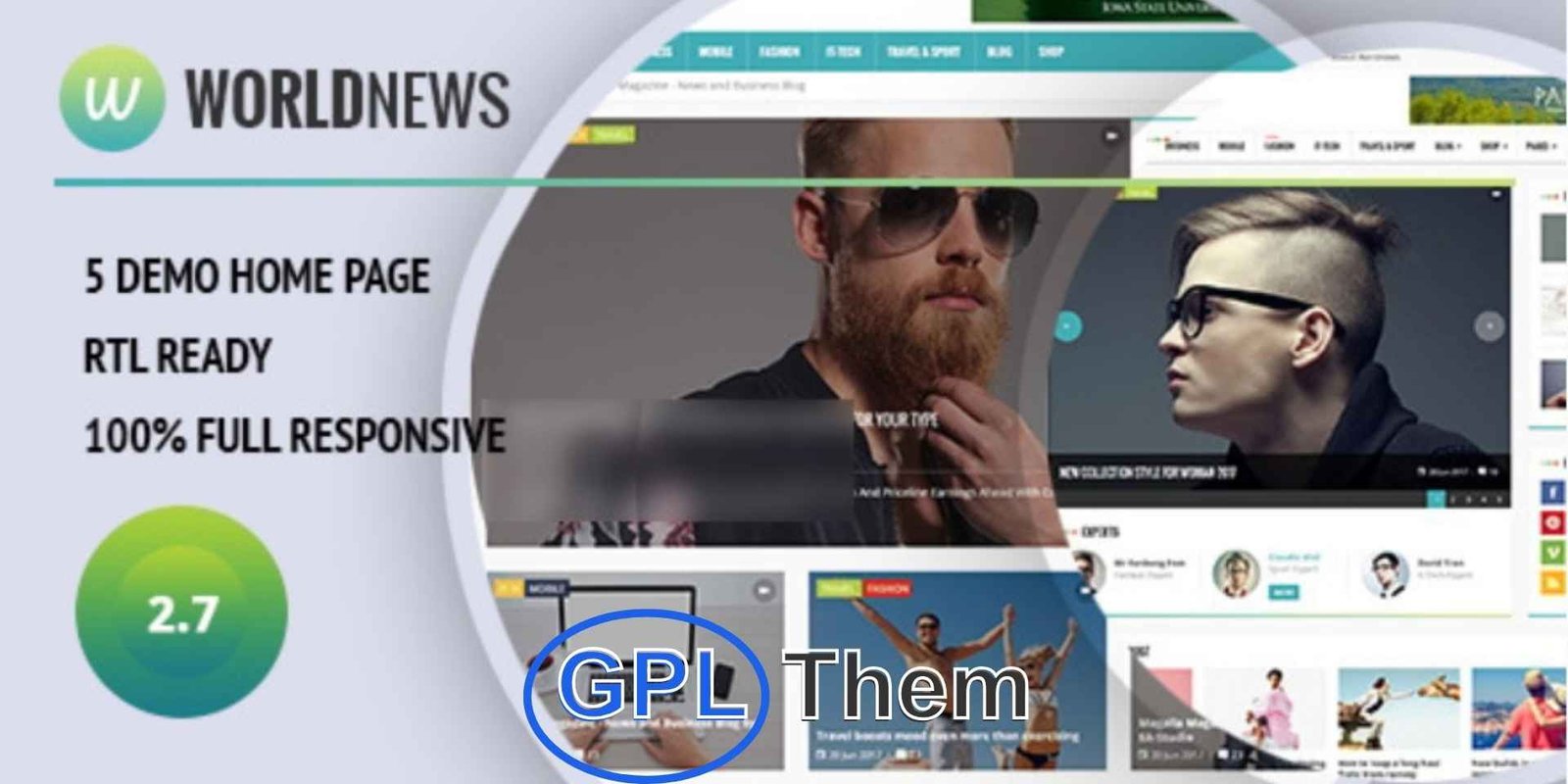 WorldNews – Magazine RTL Responsive WordPress BlogMagazine WorldNews – RTL-Ready Magazine & Blog WordPress Theme WorldNews is a feature-rich, responsive WordPress theme tailored for online magazines, news portals, and blogs—especially those needing RTL (Right-to-Left) language support. Designed with flexibility in mind, WorldNews comes packed with customization tools and modern layout options to create a unique and engaging publishing experience.