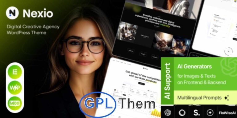 Nexio – AI-Powered Digital Creative Agency WordPress Theme Nexio is a modern and feature-rich WordPress theme tailored for digital marketing studios, creative agencies, web design portfolios, and advertising firms. Perfect for businesses offering services like SEO, social media marketing (SMM), graphic design, and website development, Nexio combines sleek design with cutting-edge AI integration to elevate your online presence.