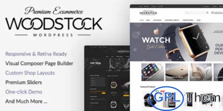 Woodstock – Responsive Electronics WooCommerce WordPress Theme Woodstock is a modern, fully responsive, and retina-ready WooCommerce WordPress theme, perfect for building professional and high-performing online stores. Designed with flexibility in mind, Woodstock is ideal for electronics shops, fashion boutiques, furniture stores, accessories, watches, and more.