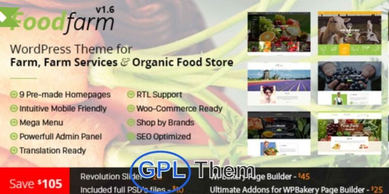 FoodFarm – Organic Food & Agriculture WordPress Theme (SEO Optimized) FoodFarm is a clean, modern, and fully responsive WordPress theme crafted for farms, organic food stores, farmers’ markets, agricultural businesses, and food-related eCommerce sites.