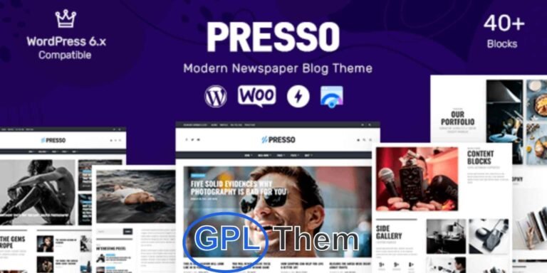 PRESSO – Modern Magazine, Newspaper & Viral WordPress Theme PRESSO is a clean and contemporary WordPress theme designed for modern magazines, news portals, editorial websites, viral content platforms, and personal blogs.