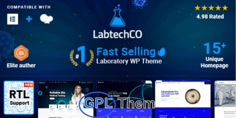 LabtechCO – Laboratory & Scientific Research WordPress Theme LabtechCO is a clean, modern, and fully responsive WordPress theme designed specifically for laboratories, research centers, and science-focused organizations.