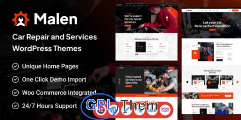 Malen – Car Service & Auto Repair WordPress Theme Malen is a professionally designed WordPress theme built for automotive repair shops, car service centers, auto mechanics, and vehicle maintenance businesses.