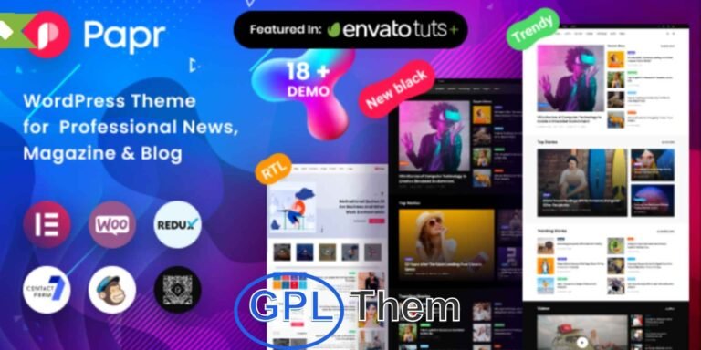 Papr – Modern News, Magazine & Blog WordPress Theme Papr is a premium, fully responsive WordPress theme designed for online newspapers, news portals, digital magazines, and professional blogs. With a sleek and modern layout, Papr offers exceptional flexibility, making it easy to customize and launch a high-performance content-driven website.