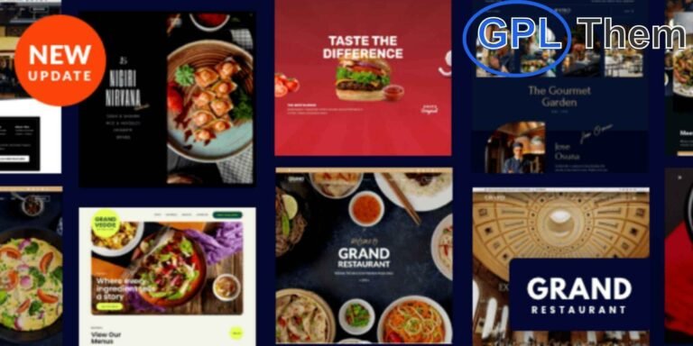 Grand Restaurant – Modern WordPress Theme for Restaurants, Cafes & Food Businesses Grand Restaurant is a beautifully designed, modern WordPress theme tailored for restaurants, cafes, bistros, and food-related businesses. Built with the latest WordPress technologies, this theme offers a seamless and responsive layout that looks stunning on all devices—desktop, tablet, and mobile.