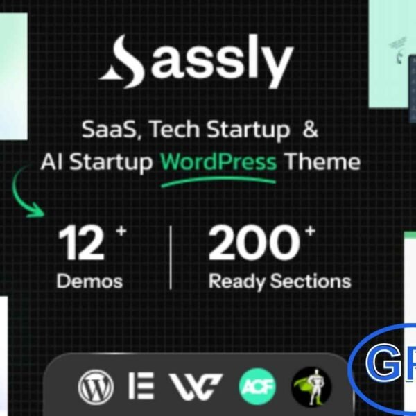 Sassly – SaaS, AI & Tech Startup WordPress Theme Sassly is a modern and responsive WordPress theme tailored for SaaS products, AI tools, tech startups, software companies, and app showcases. Designed to deliver high performance, it is speed-optimized and looks flawless across all devices and screen sizes.