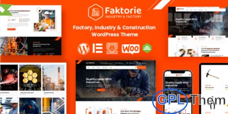 Faktorie – Industry & Factory WordPress Theme Faktorie is a powerful and modern WordPress theme tailored for industrial, manufacturing, and factory-based businesses. Ideal for sectors such as power and energy, construction, architecture, tiling, and painting, Faktorie offers a sleek design that highlights professionalism and reliability.