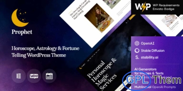 Good Fortune – Horoscope & Astrology WordPress Theme Good Fortune is a beautifully designed WordPress theme tailored for astrologers, horoscope experts, tarot readers, and spiritual guides. As interest in astrology continues to grow, this theme provides the perfect platform for showcasing your services and connecting with people seeking guidance through horoscopes and astrological insights.