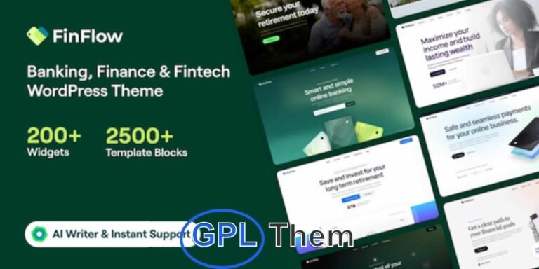 FinFlow – Banking, Finance & Fintech WordPress Theme FinFlow is a modern and professional WordPress theme designed for businesses in the banking, finance, and fintech industries. With clean, pixel-perfect layouts, FinFlow is ideal for creating high-converting websites for small businesses, corporate firms, startups, and financial institutions.