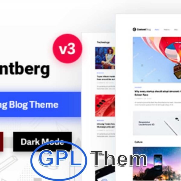 Contentberg – Minimal WordPress Theme for Bloggers & Content Marketers Contentberg is a beautifully crafted WordPress theme designed for bloggers, writers, and content marketers who want to focus on what truly matters—engaging, readable content. Built with a clean, distraction-free layout, Contentberg ensures your words take center stage and resonate with your readers.