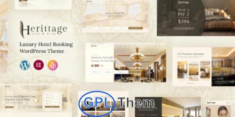 Herittage – Premium Hotel Booking WordPress Theme Herittage is a powerful and complete hotel booking WordPress theme tailored for hospitality businesses. Perfect for hotels, resorts, boutique stays, bed and breakfasts, apartments, and vacation rentals, Herittage offers all the tools you need to manage bookings and showcase your property in style.