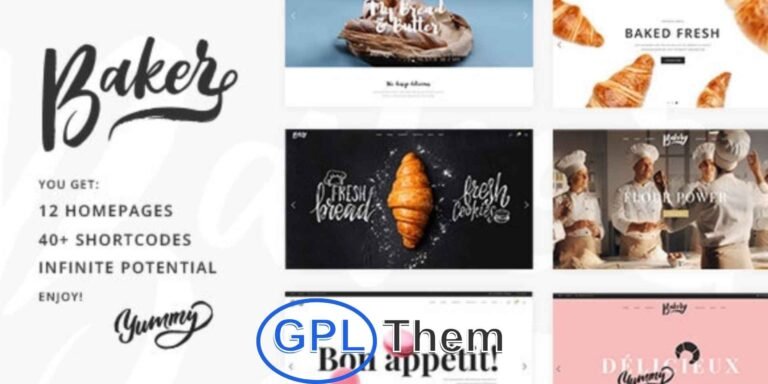 Baker – WordPress Theme for Bakery, Pastry, and Cake Shops Baker is a deliciously crafted WordPress theme designed specifically for bakeries, pastry shops, cake stores, and dessert-focused businesses. With a modern aesthetic and user-friendly layout, this theme is perfect for showcasing your sweet creations online.